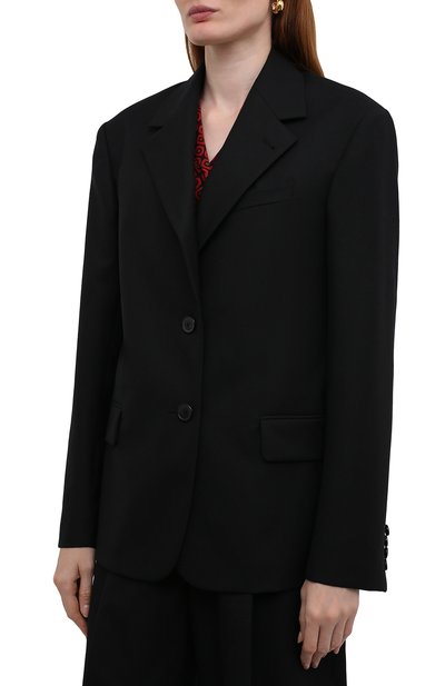 Шерстяной жакет DRIES VAN NOTEN черного цвета по цене 105500 руб., арт. 212-030418-3183, фото 3 Шерстяной жакет DRIES VAN NOTEN, арт. 212-030418-3183, фото 3