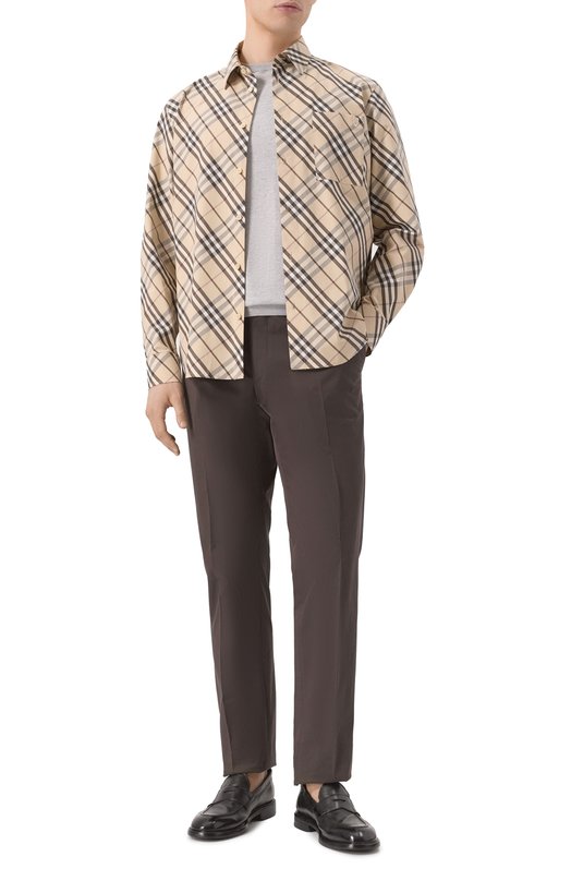 Хлопковая рубашка Burberry 8105202 Бежевый  8105202 Фото 2
