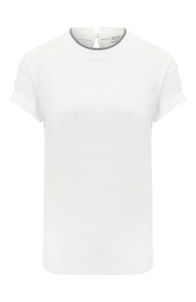 Женская хлопковая футболка BRUNELLO CUCINELLI, арт. M0T18BD200