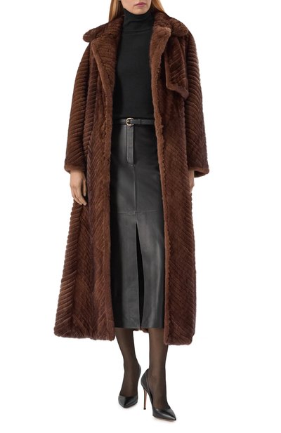 Шуба из норки GIULIA GURMAN коричневого цвета по цене 1890000 руб., арт. 5575DB, фото 3 Шуба из норки GIULIA GURMAN, арт. 5575DB, фото 3