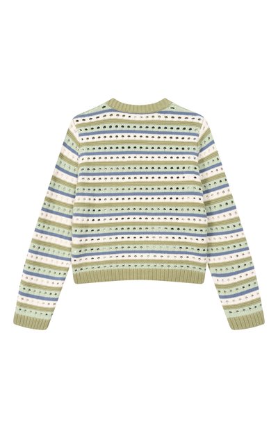 Хлопковый пуловер STELLA MCCARTNEY светло-зеленого цвета по цене 23800 руб., арт. TY9A40, фото 2 Хлопковый пуловер STELLA MCCARTNEY, арт. TY9A40, фото 2