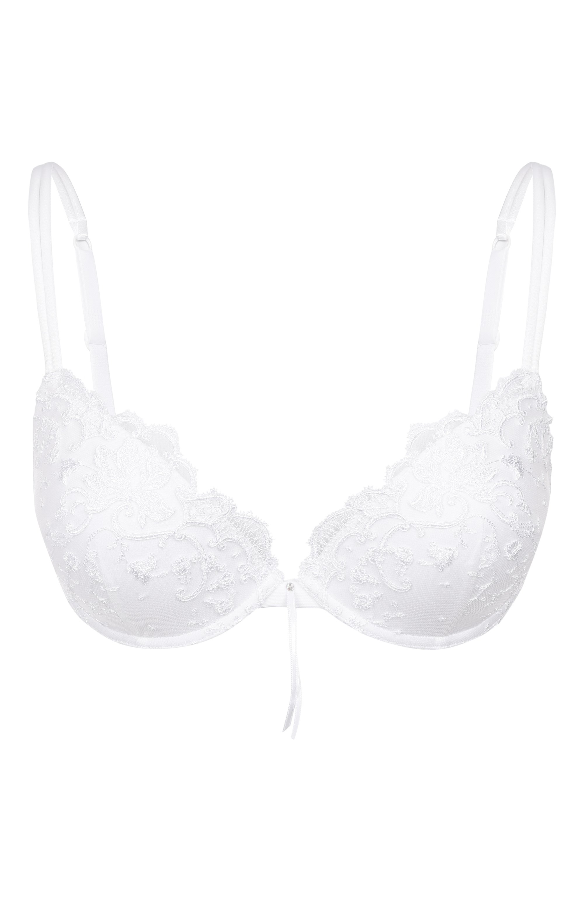 Бюстгальтер с чашкой пуш-ап AMBRA белого цвета по цене 25450 руб., арт. 0346 OIL, фото 1 Бюстгальтер с чашкой пуш-ап AMBRA, арт. 0346 OIL, фото 1