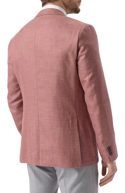 Пиджак из шерсти и шелка Corneliani 25X002-2518289 Розовый  25X002-2518289 Фото 6