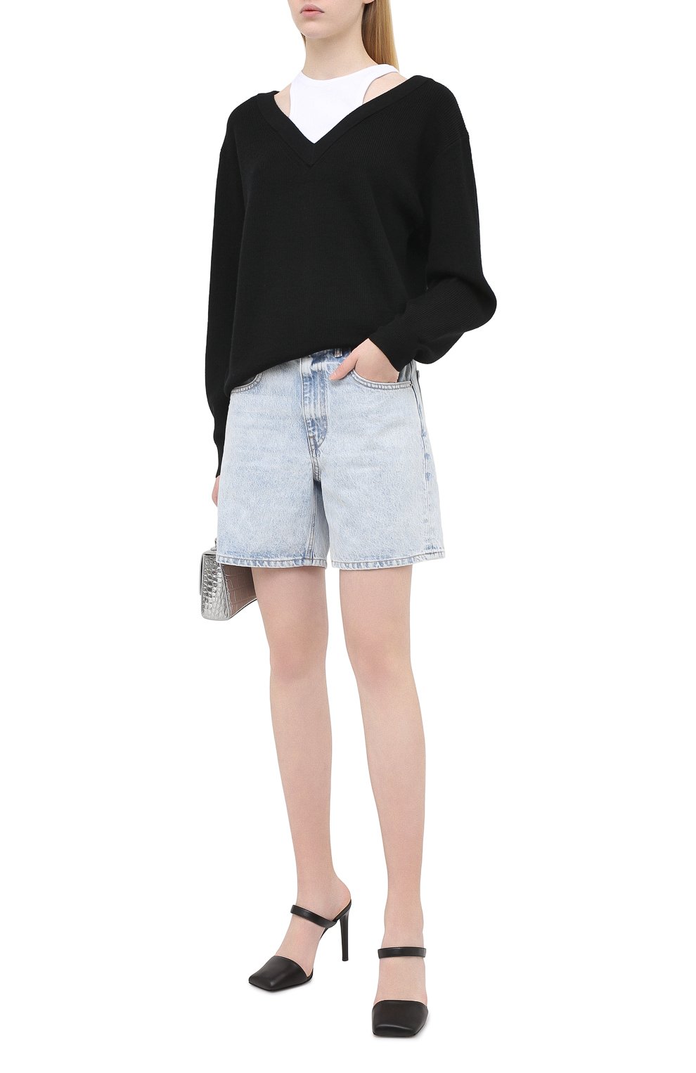 Шерстяной пуловер ALEXANDERWANG.T черного цвета по цене 49600 руб., арт. 4KC1201038, фото 2 Шерстяной пуловер ALEXANDERWANG.T, арт. 4KC1201038, фото 2