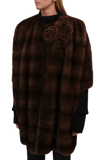 Накидка из меха норки VALENTINO коричневого цвета по цене 1505000 руб., арт. WF3FJN251BF, фото 3 Накидка из меха норки VALENTINO, арт. WF3FJN251BF, фото 3