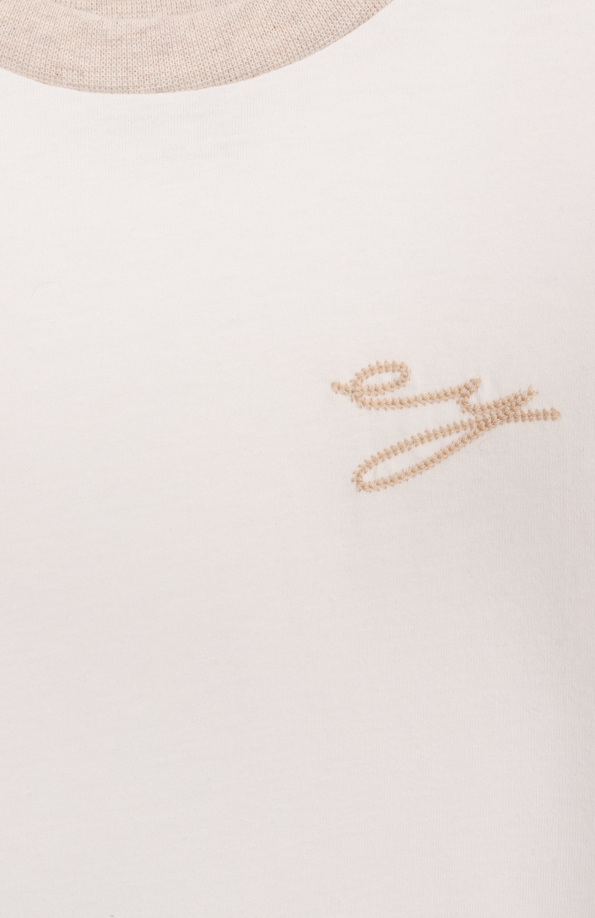 Хлопковая футболка ELEVENTY кремового цвета по цене 9195 руб., арт. EW8P21/Z1292/4-8, фото 3 Хлопковая футболка ELEVENTY, арт. EW8P21/Z1292/4-8, фото 3