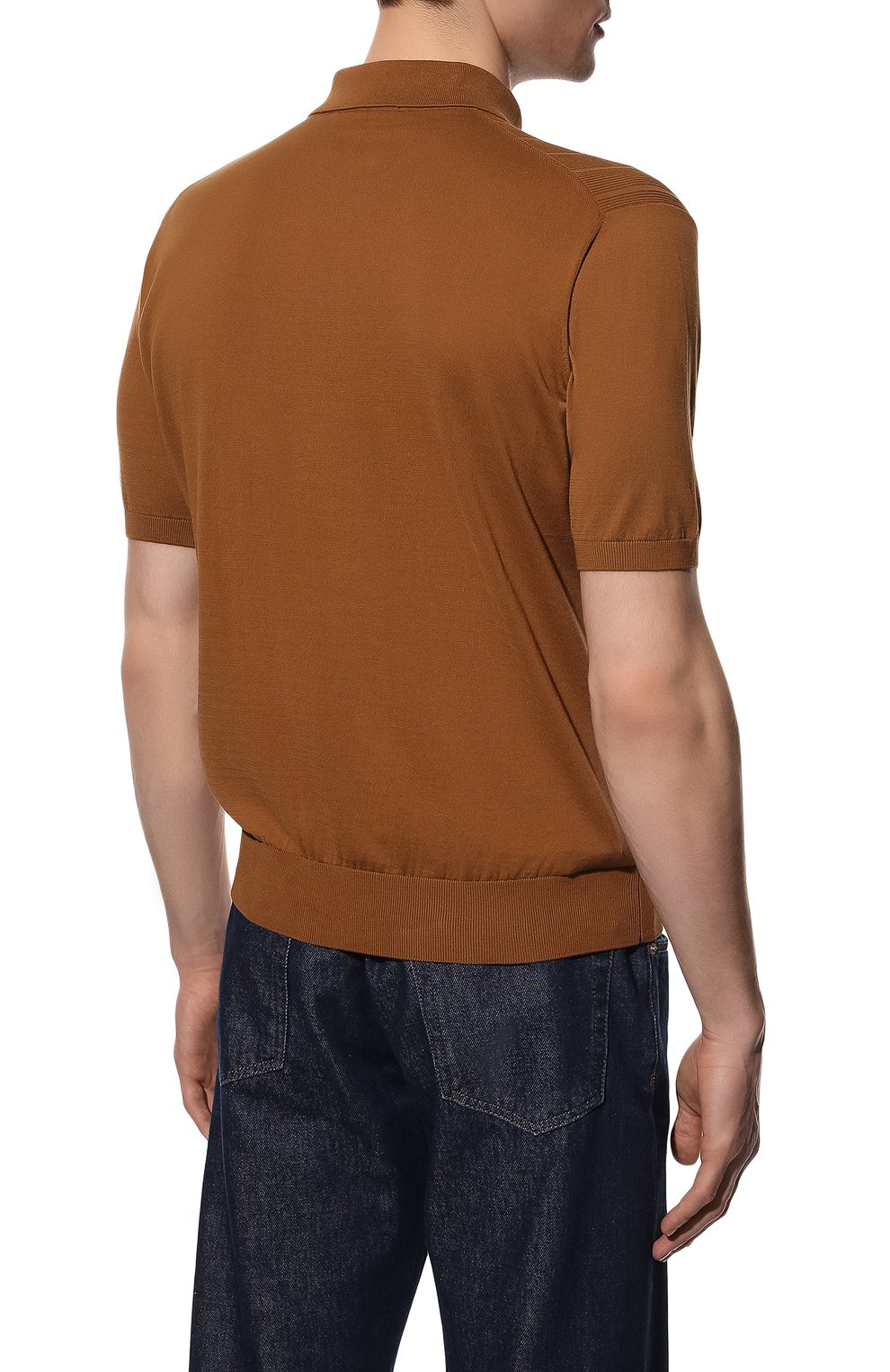 Хлопковое поло FIORONI коричневого цвета по цене 53000 руб., арт. MK24248C1, фото 4 Хлопковое поло FIORONI, арт. MK24248C1, фото 4