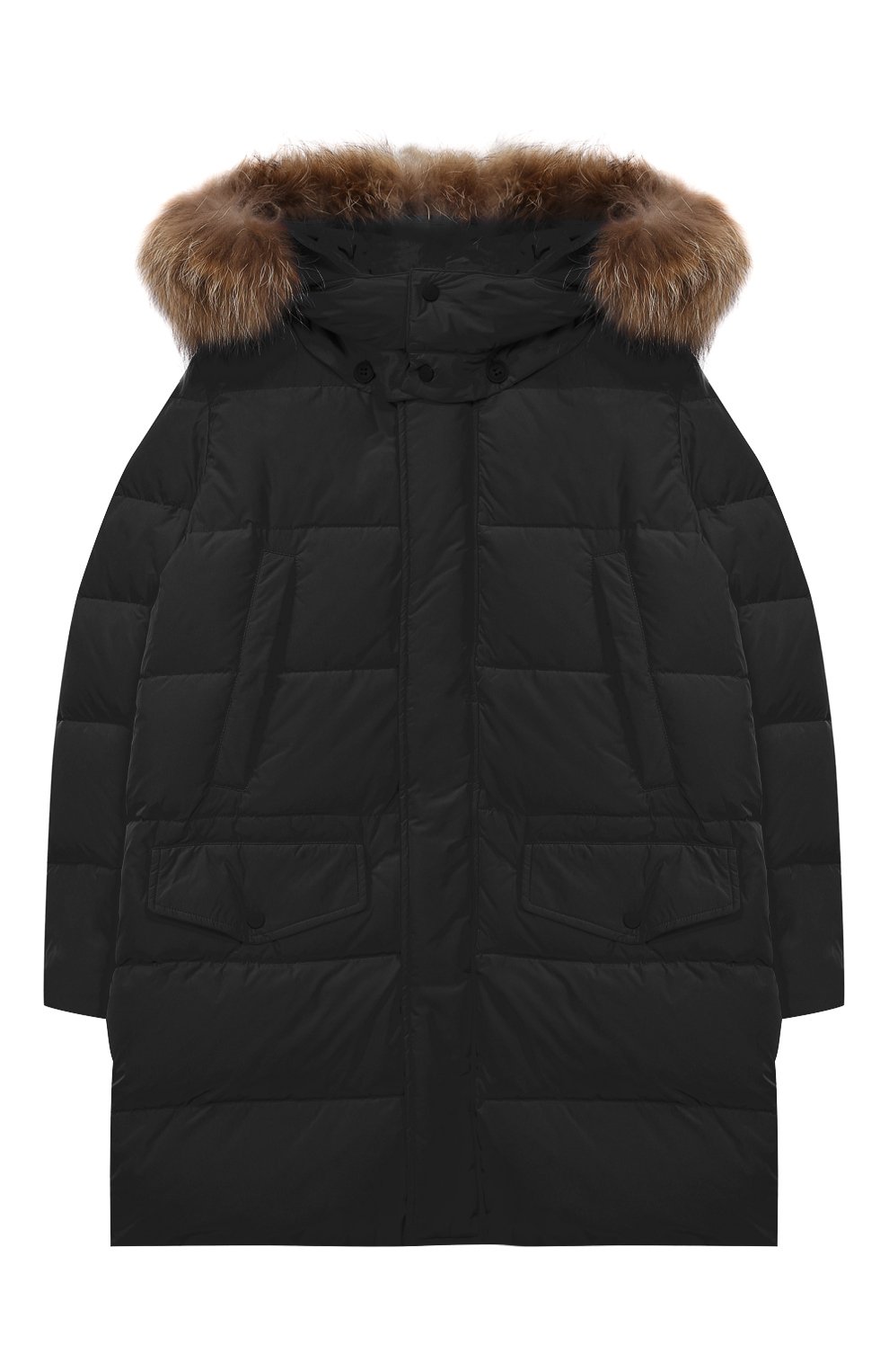 Пуховик с меховой отделкой на капюшоне ADD, арт. WAB442/XXS-M, фото 1