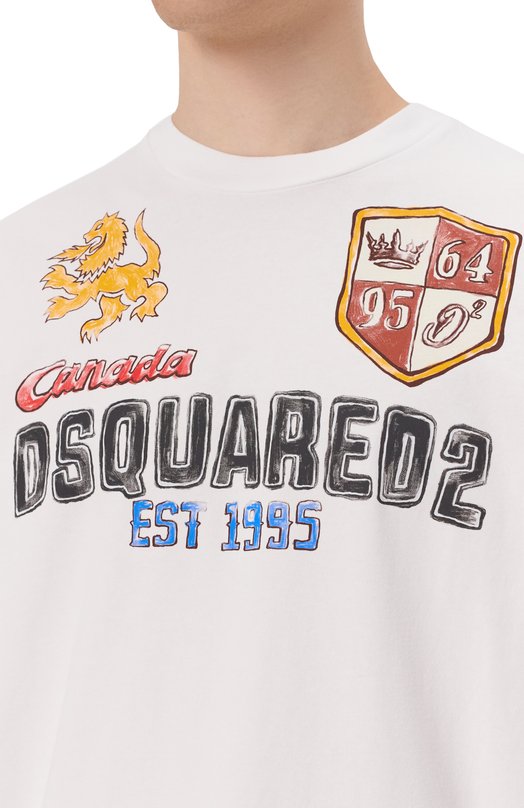 Хлопковая футболка Dsquared2 S74GD1437/S24583 Белый  S74GD1437/S24583 Фото 5