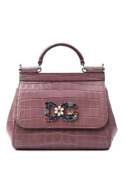 Женская сумка sicily micro из кожи аллигатора DOLCE & GABBANA, �арт. BB6271/B2DH2/AMIS