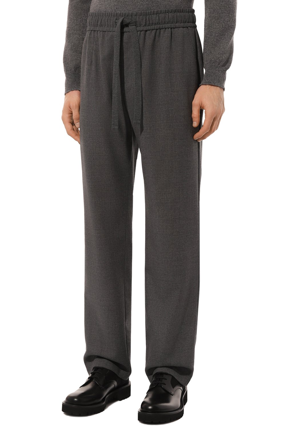 Шерстяные брюки DOLCE & GABBANA темно-серого цвета по цене 77700 руб., арт. GV4LHT/FU28E, фото 3 Шерстяные брюки DOLCE & GABBANA, арт. GV4LHT/FU28E, фото 3