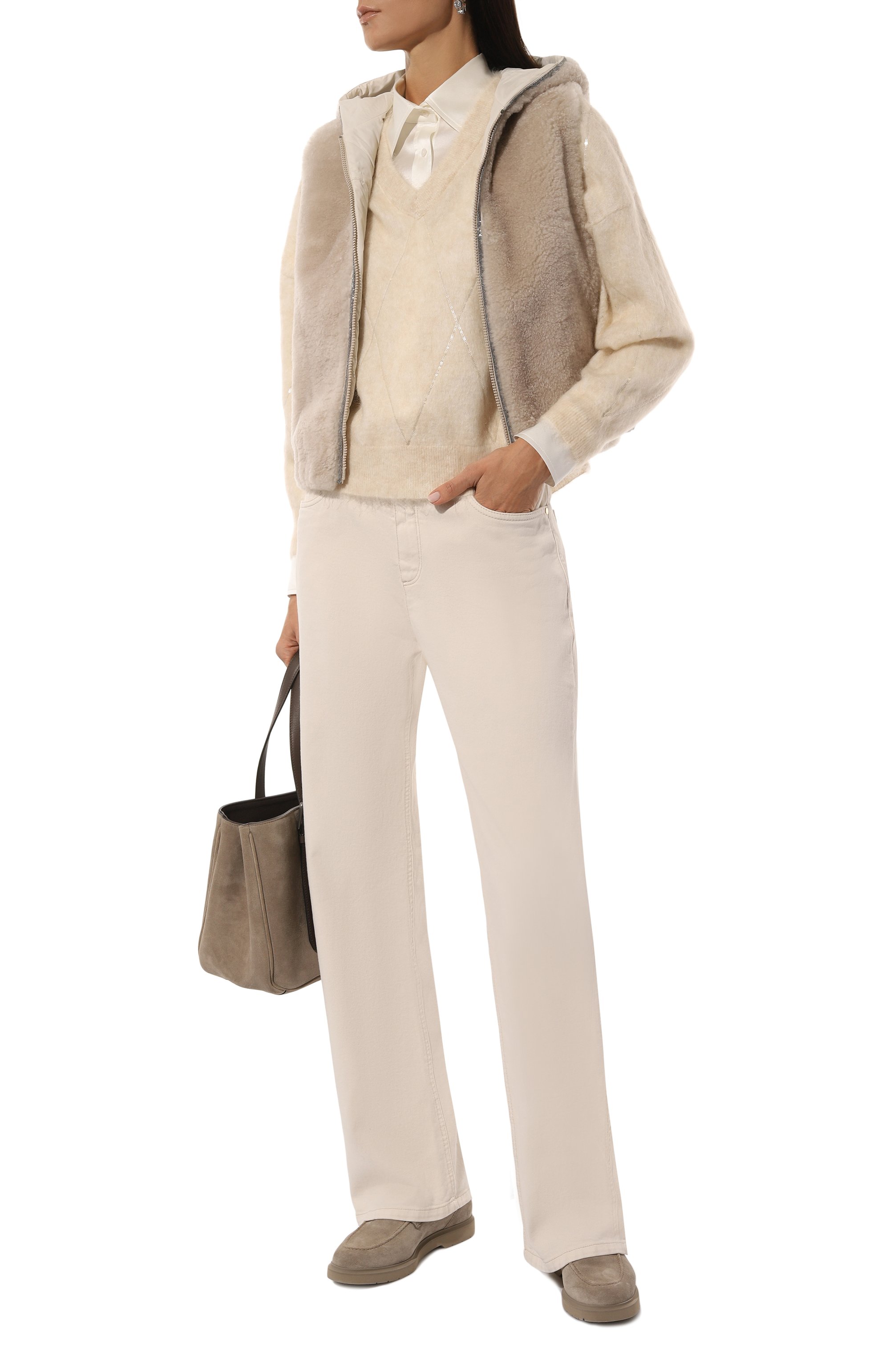 Двусторонний жилет с мехом козлика BRUNELLO CUCINELLI, арт. MPMWE3080, фото 2