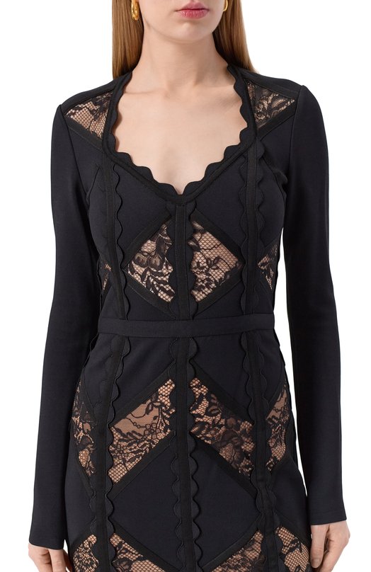 Платье из вискозы Elie Saab D0903NF25/KVL02 Чёрный  D0903NF25/KVL02 Фото 4