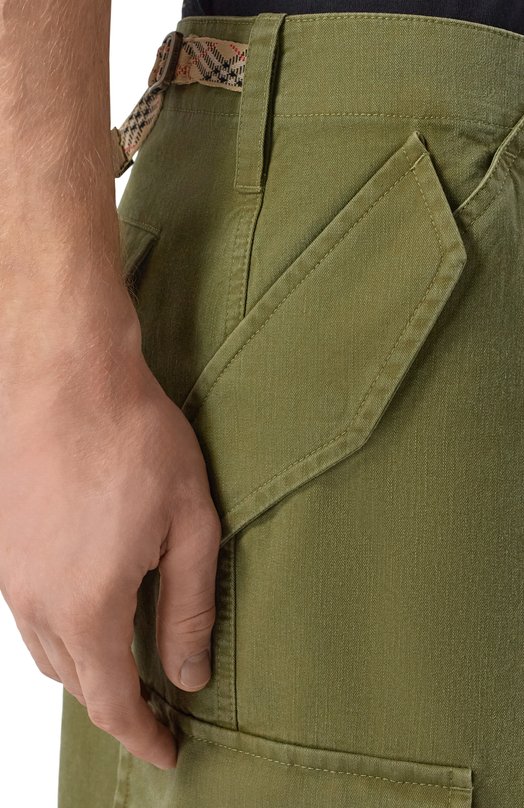 Хлопковые брюки-карго Burberry 8116438 Хаки  8116438 Фото 5