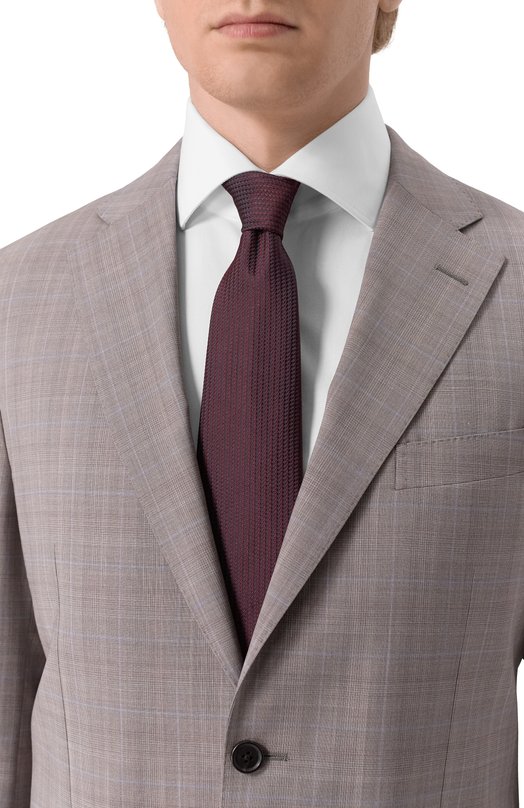 Шелковый галстук Brioni O61D00-PC434 Бордовый  O61D00-PC434 Фото 2