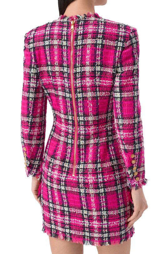 Твидовое платье Balmain GF1R9394/CG42 Розовый  GF1R9394/CG42 Фото 3