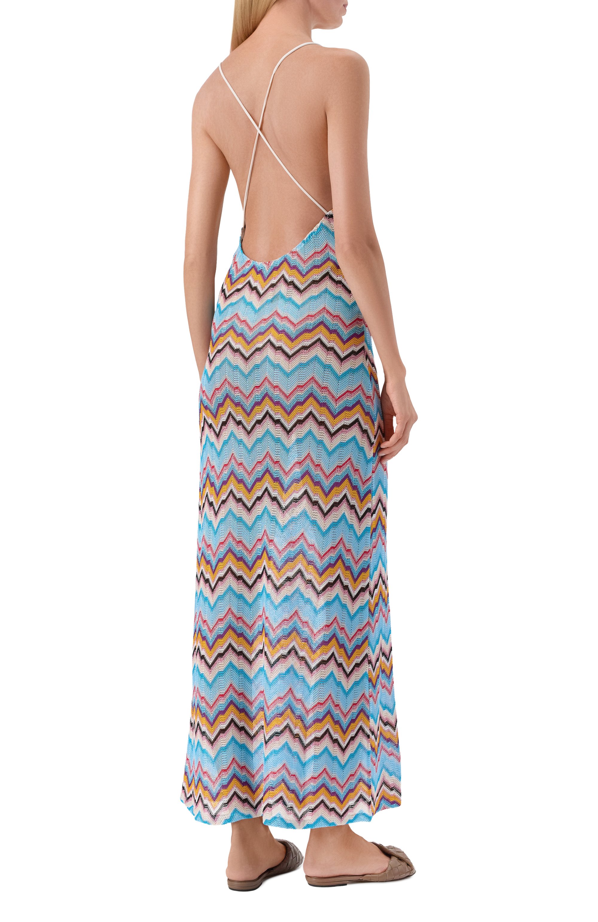 Платье из вискозы MISSONI голубого цвета по цене 127500 руб., арт. MS25SQ20/BC005J, фото 4 Платье из вискозы MISSONI, арт. MS25SQ20/BC005J, фото 4