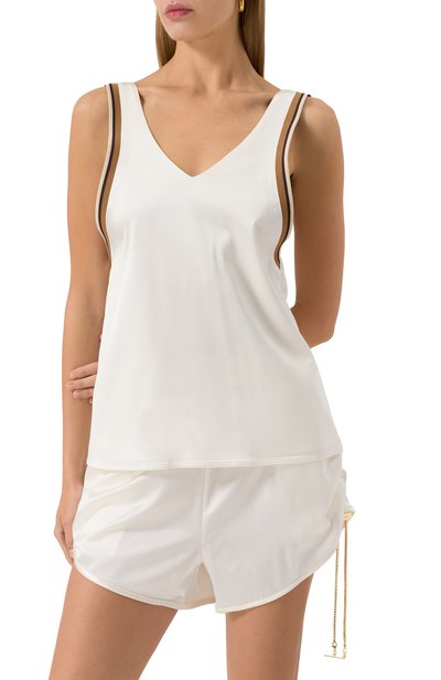 Атласный топ DANAME белого цвета по цене 39950 руб., арт. 725SS7605A, фото 3 Атласный топ DANAME, арт. 725SS7605A, фото 3