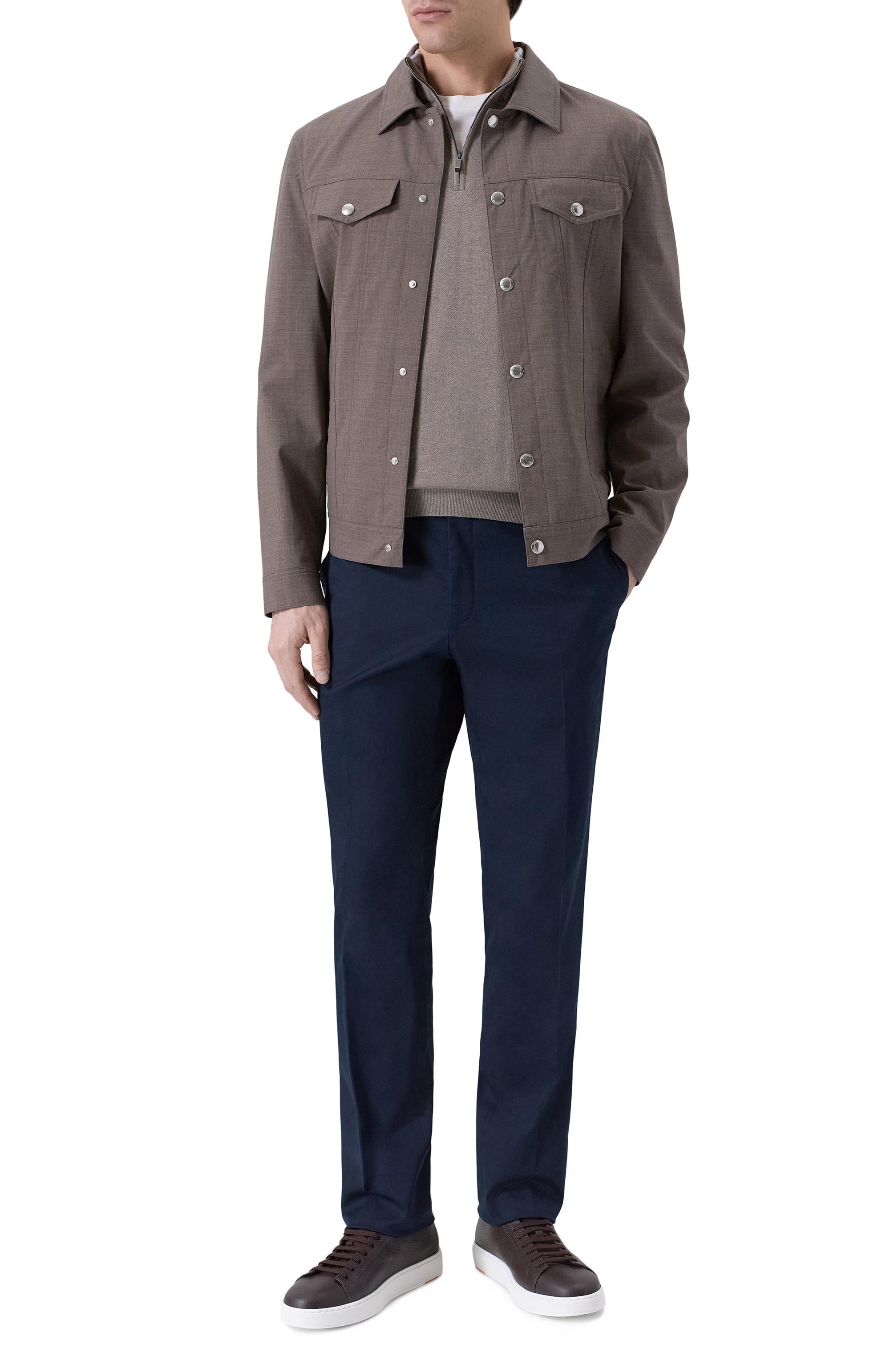 Джемпер из шелка и хлопка PAUL&SHARK хаки цвета по цене 86300 руб., арт. 26411637_001, фото 2 Джемпер из шелка и хлопка PAUL&SHARK, арт. 26411637_001, фото 2