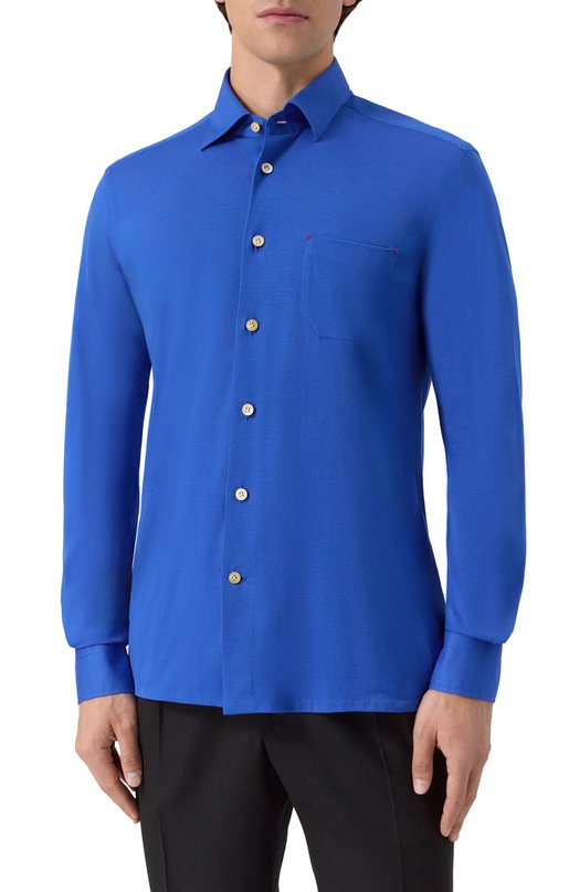 Хлопковая сорочка Kiton UMCNERH08837 Синий  UMCNERH08837 Фото 3