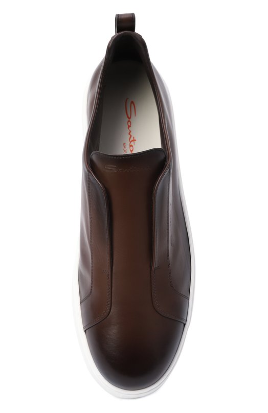 Кожаные кеды Cleanic Santoni MBCG21995BARTMVI Коричневый  MBCG21995BARTMVI Фото 6