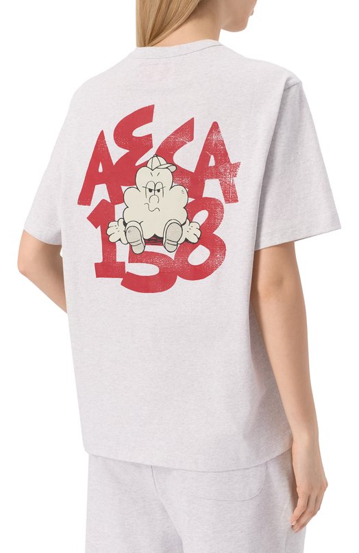 Хлопковая футболка AECA WHITE AWCMSSBDTTSST001C0.WHITE (M) Серый  AWCMSSBDTTSST001C0.WHITE (M) Фото 4