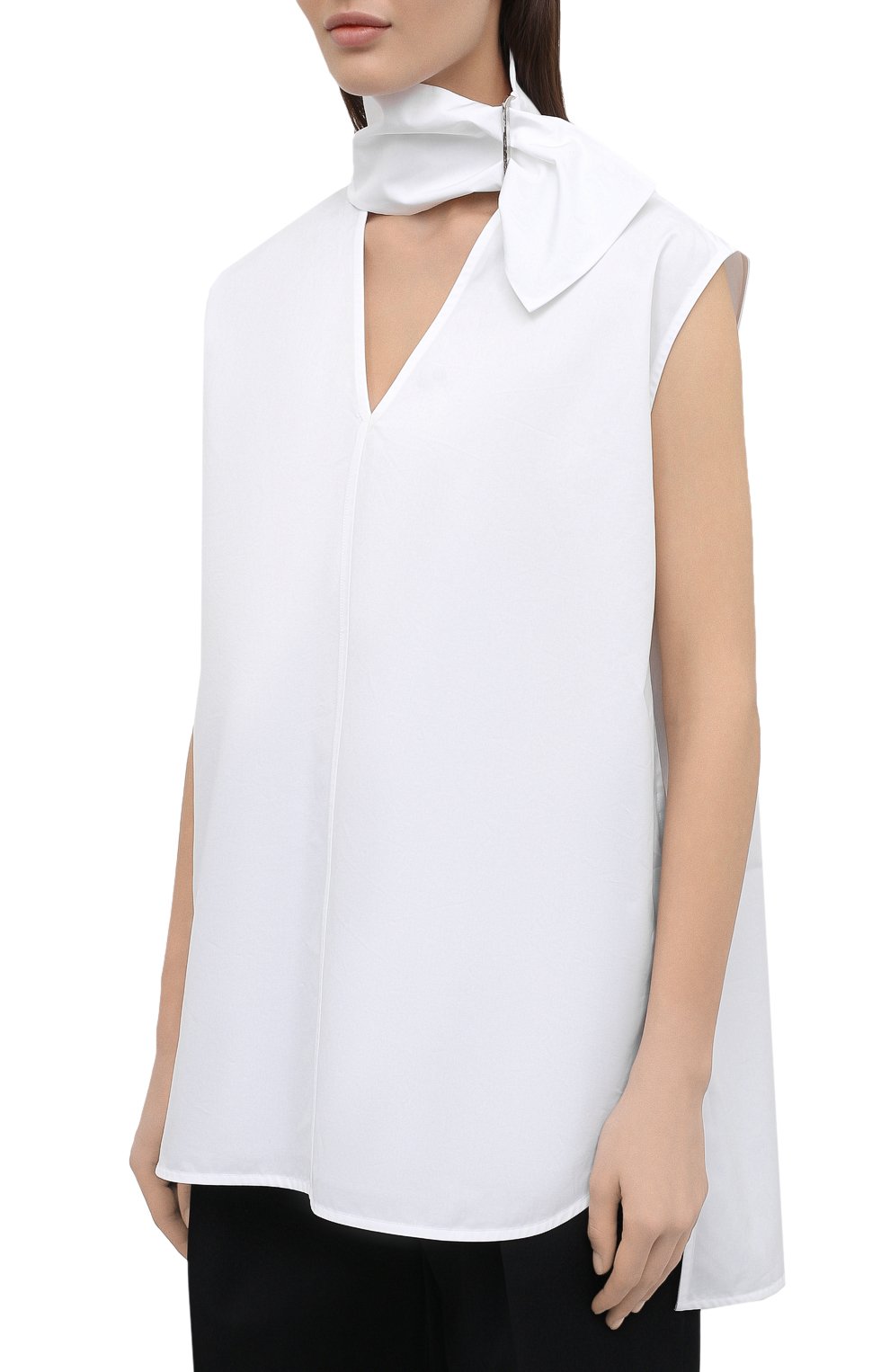 Хлопковый топ JIL SANDER белого цвета по цене 79100 руб., арт. JSWS566805-WS244200, фото 3 Хлопковый топ JIL SANDER, арт. JSWS566805-WS244200, фото 3