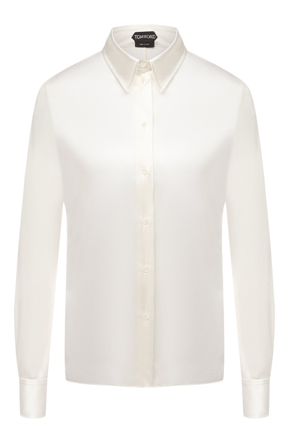 Шелковая рубашка TOM FORD белого цвета по цене 132500 руб., арт. CA3100-FAX334, фото 1 Шелковая рубашка TOM FORD, арт. CA3100-FAX334, фото 1