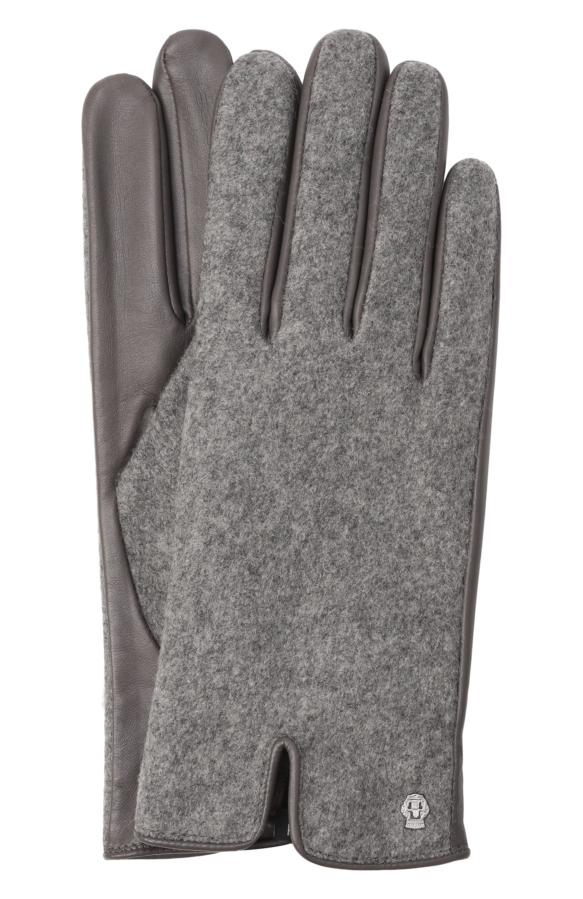 Комбинированные перчатки ROECKL серого цвета по цене 17200 руб., арт. 13011-2430, фото 1 Комбинированные перчатки ROECKL, арт. 13011-2430, фото 1