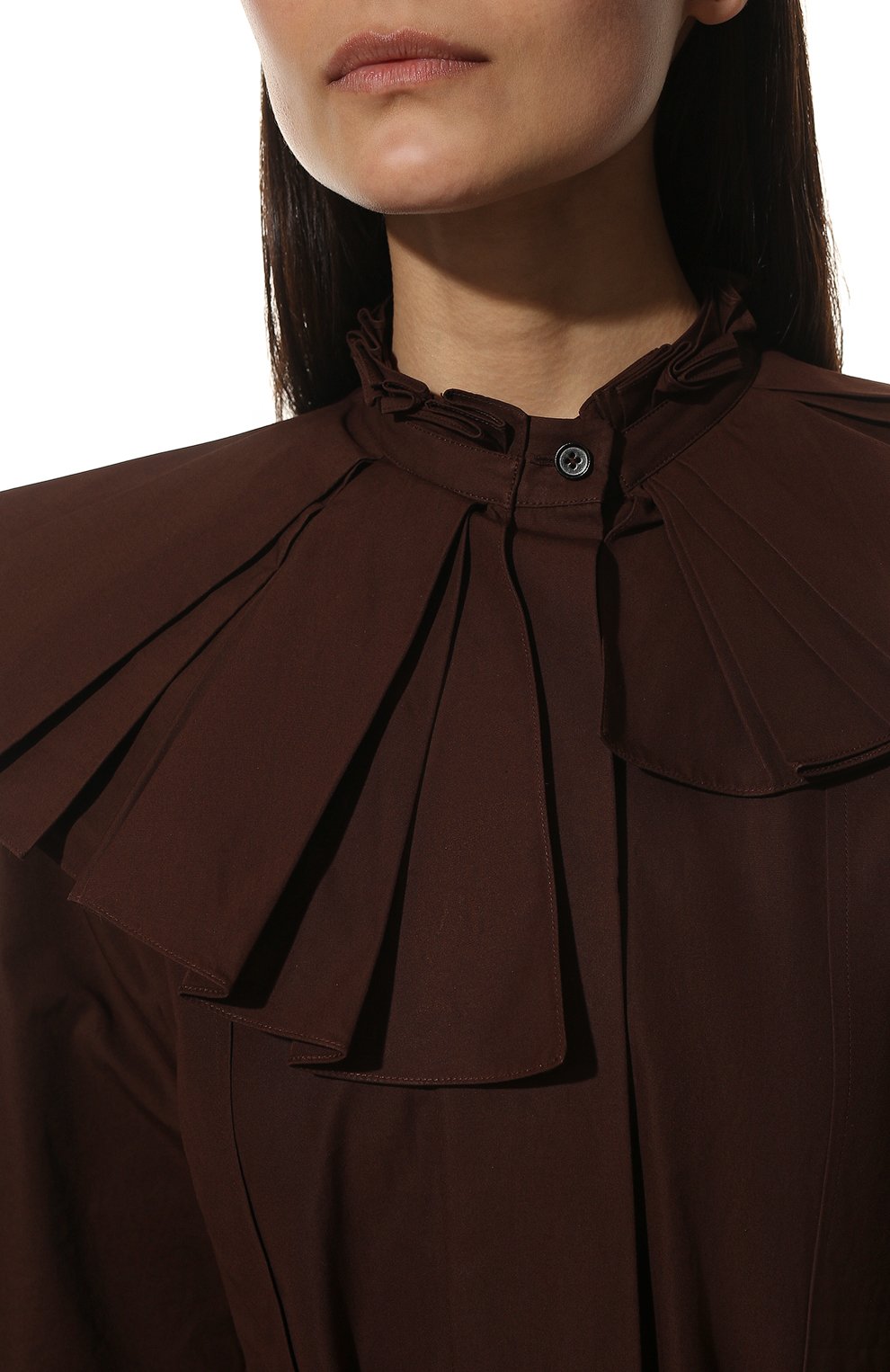 Хлопковое платье JIL SANDER темно-коричневого цвета по цене 157000 руб., арт. JSPT502905-WT244200, фото 5 Хлопковое платье JIL SANDER, арт. JSPT502905-WT244200, фото 5