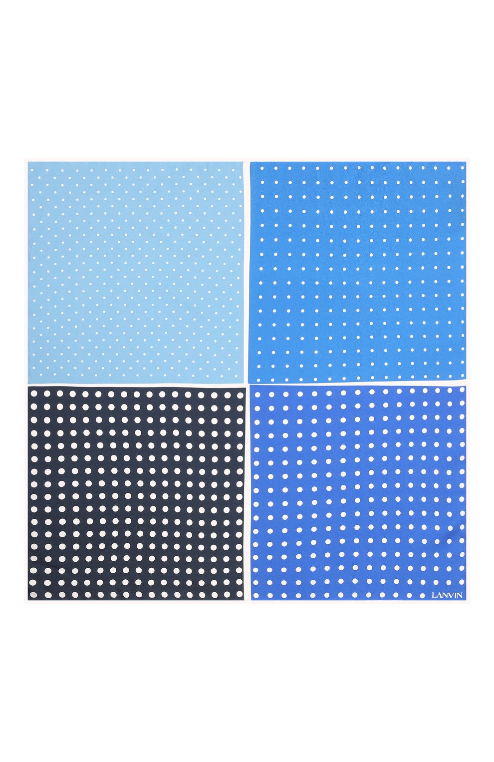 Шелковый платок LANVIN синего цвета по цене 6795 руб., арт. 2806/HANDKERCHIEF, фото 3 Шелковый платок LANVIN, арт. 2806/HANDKERCHIEF, фото 3