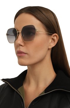 Женские солнцезащитные очки GUCCI черного цвета, арт. GG1285SA 001 | Фото 2 (Нос: Не проставлено; Региональные ограничения белый список (Axapta Mercury): Не проставлено; Тип очков: С/з; Материал: Металл; Очки форма: Квадратные; Оптика Гендер: оптика-женское)