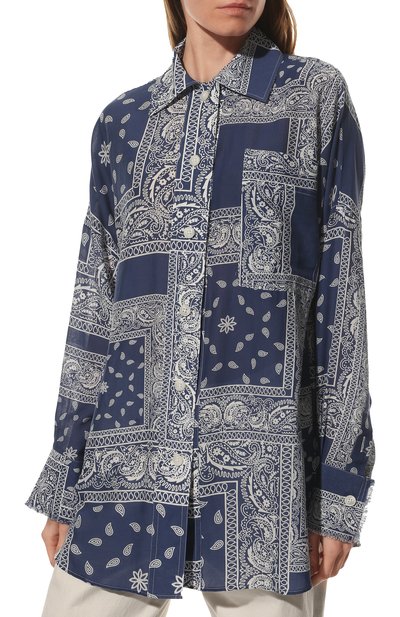 Рубашка из хлопка и шелка DESTIN, арт. D5S2/AMI BUTT0N BANDANA PATCH, фото 3