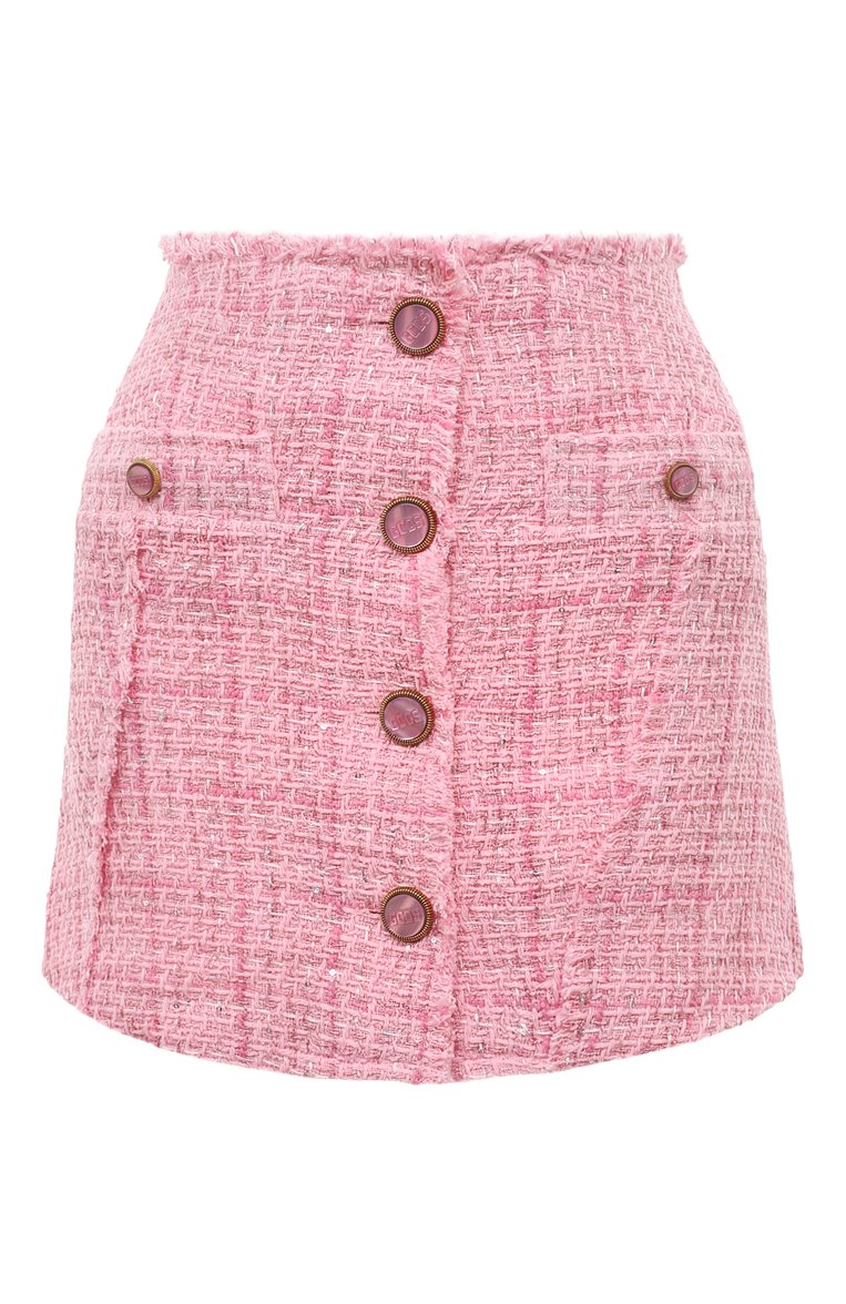 Женская юбка GCDS розового цвета, арт. FW23W650534 | Фото 1 (Д�лина Ж (юбки, платья, шорты): Мини; Материал внешний: Синтетический материал, Хлопок; Материал сплава: Проставлено; Драгоценные камни: Проставлено; Стили: Кэжуэл)