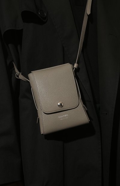 Кожаная сумка TOM FORD серого цвета по цене 95800 руб., арт. Y0347P-LCL158, фото 2 Кожаная сумка TOM FORD, арт. Y0347P-LCL158, фото 2