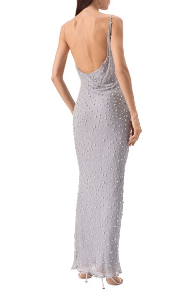 Шелковое платье ALBUS LUMEN серого цвета по цене 162500 руб., арт. AL.RT25.011.PEARLDRESS, фото 4 Шелковое платье ALBUS LUMEN, арт. AL.RT25.011.PEARLDRESS, фото 4