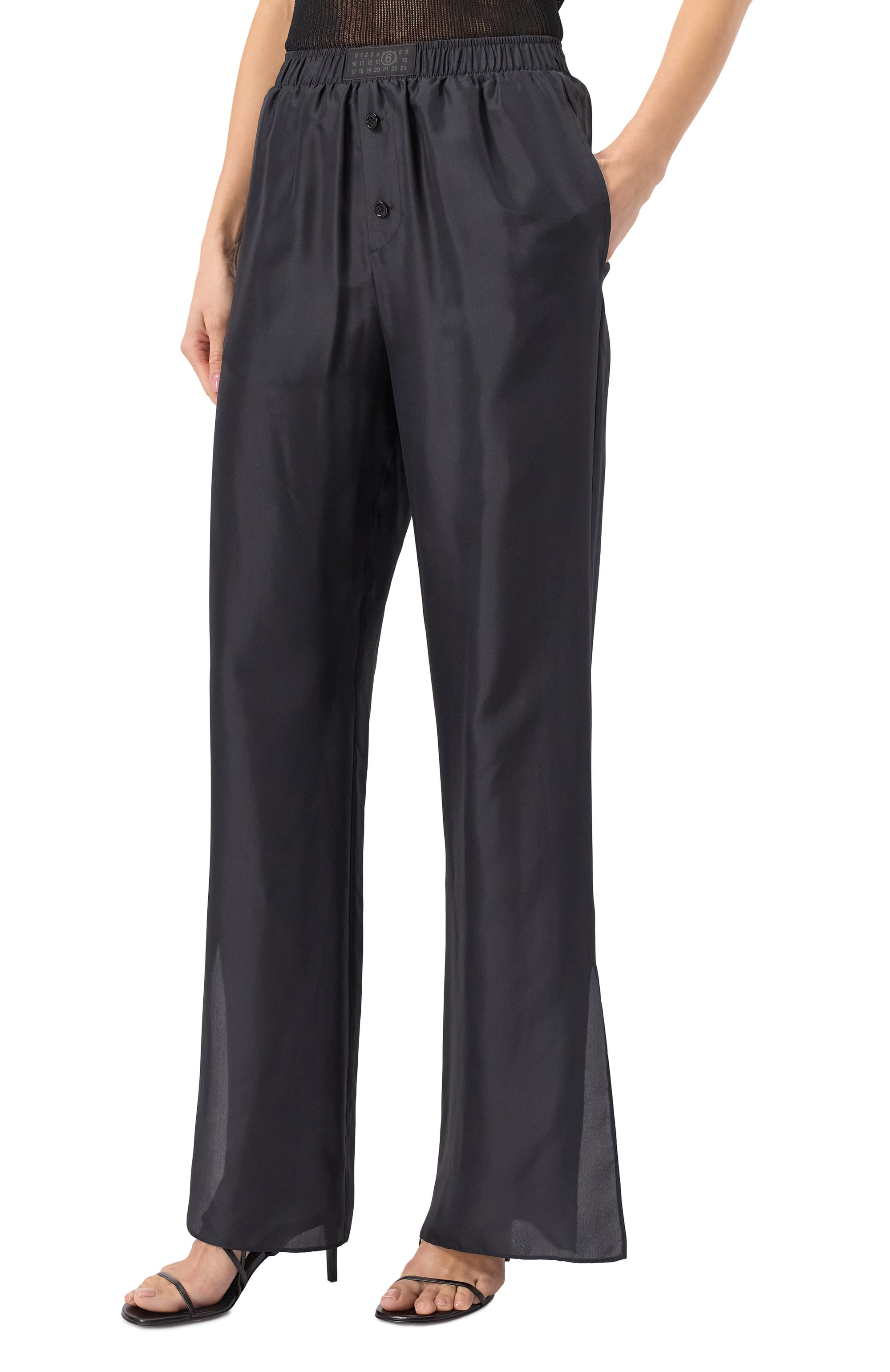 Шелковые брюки MM6, арт. S52KA0529/M35244, фото 3