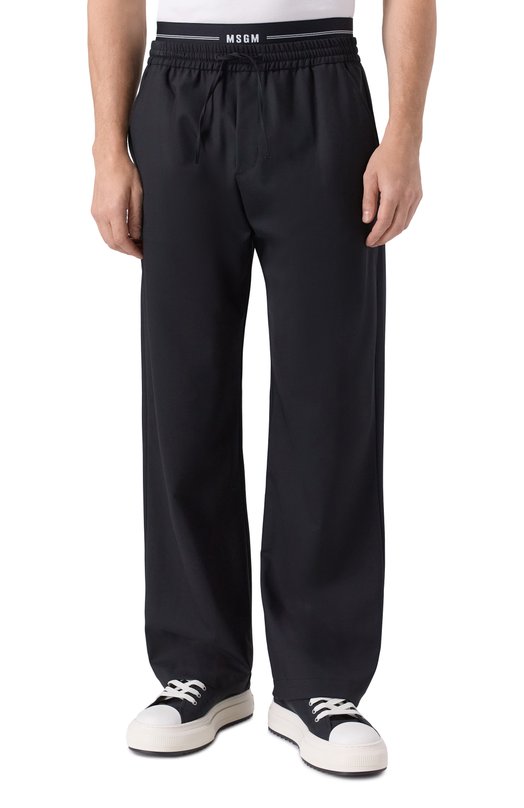 Шерстяные брюки MSGM 3940MP12/257605 Чёрный  3940MP12/257605 Фото 3