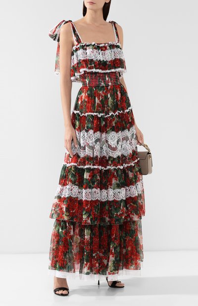 Платье из смеси шелка и хлопка DOLCE & GABBANA, арт. F68N9T/HS1ZV, фото 2