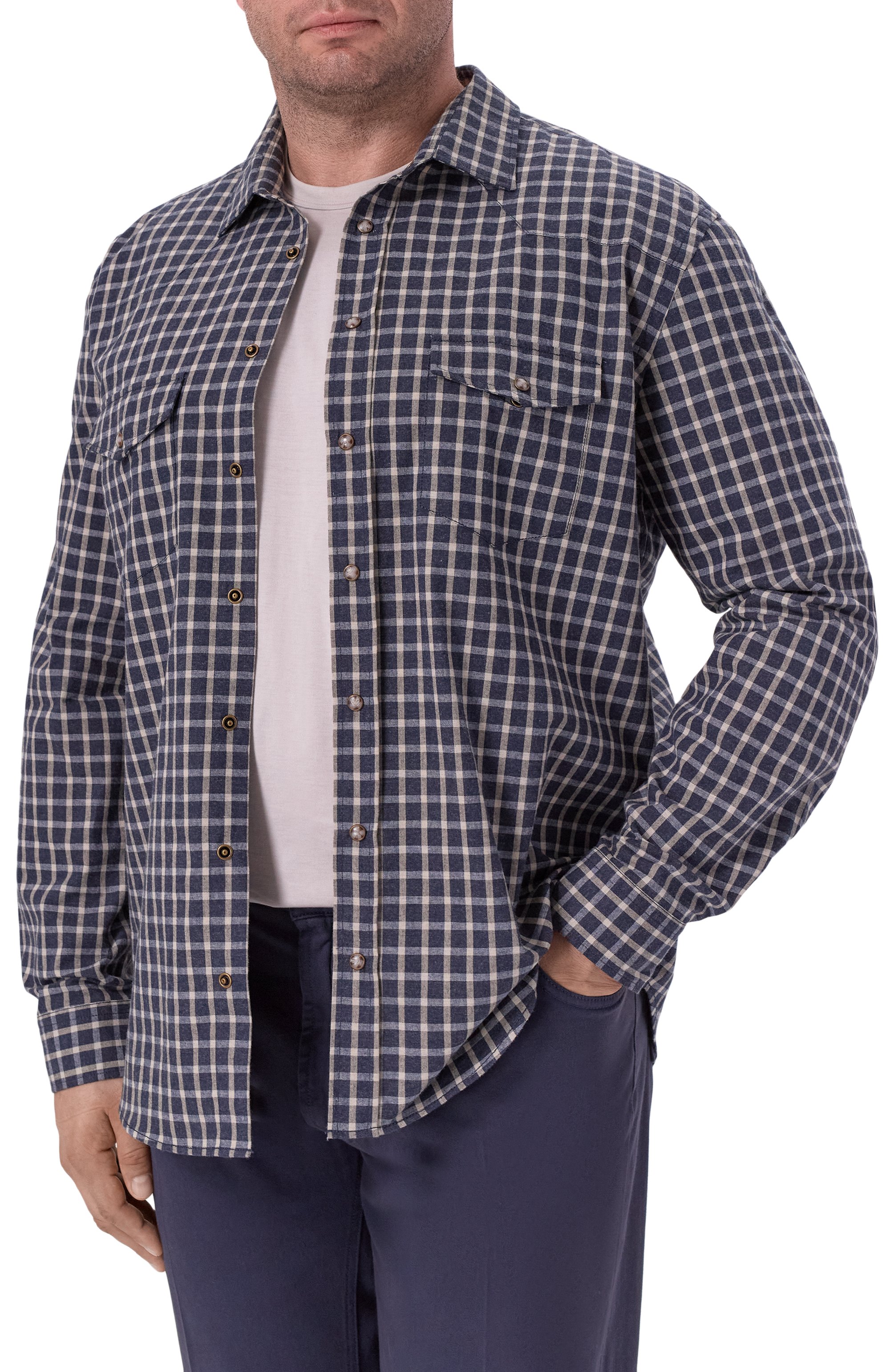 Хлопковая рубашка VAN LAACK темно-синего цвета по цене 38450 руб., арт. VL-RAM01-K/156639/3XL-6XL, фото 3 Хлопковая рубашка VAN LAACK, арт. VL-RAM01-K/156639/3XL-6XL, фото 3