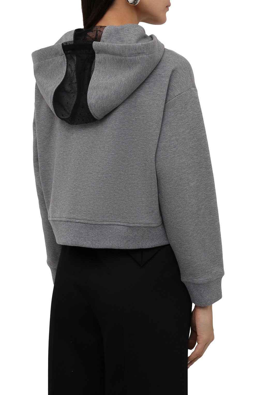Хлопковая толстовка REDVALENTINO серого цвета по цене 43650 руб., арт. WR0MF08E/68H, фото 4 Хлопковая толстовка REDVALENTINO, арт. WR0MF08E/68H, фото 4