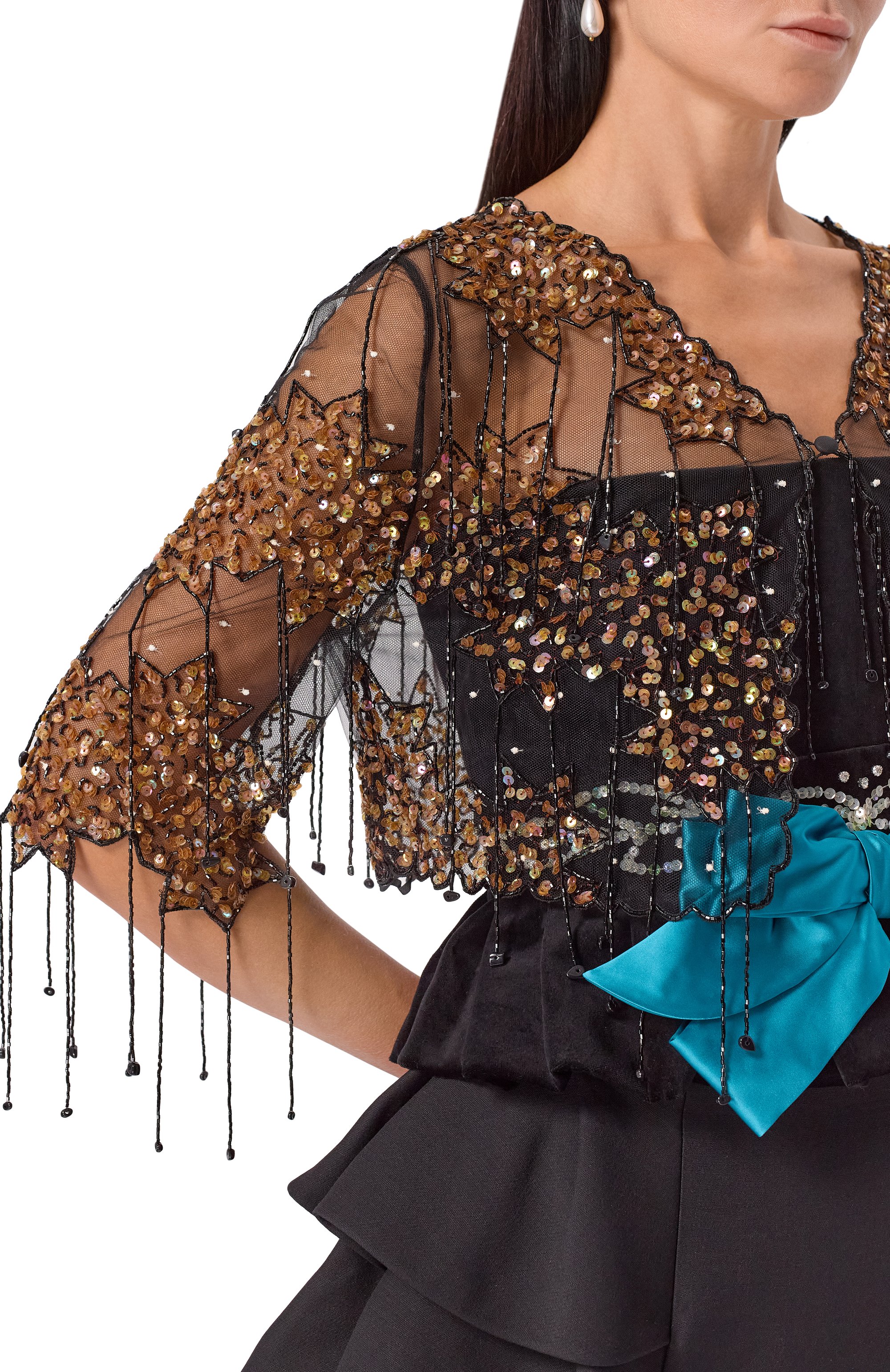 Болеро с отделкой пайетками VALENTINO, арт. 7B3CE4S09D2, фото 5