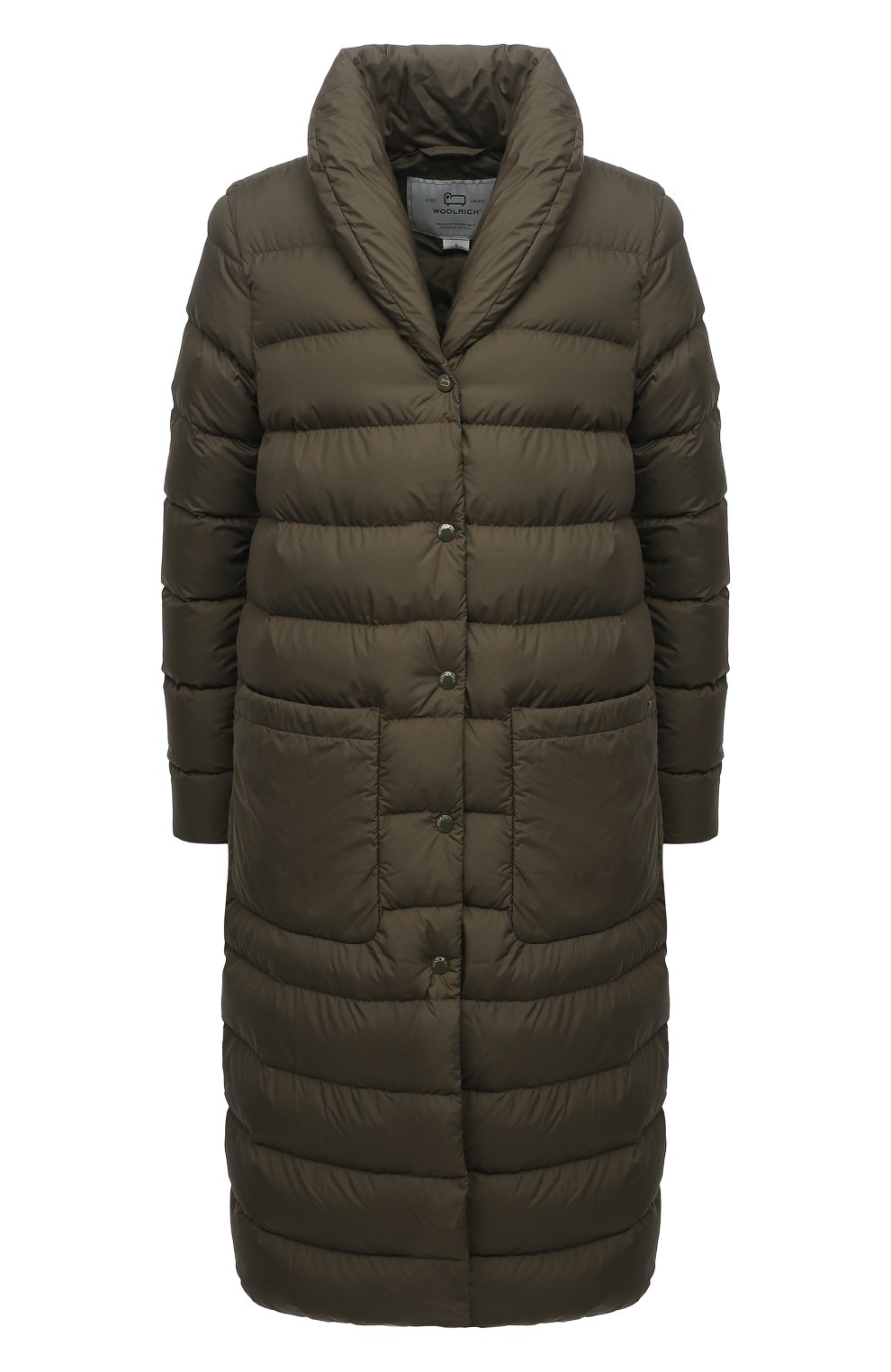 Пуховик WOOLRICH темно-зеленого цвета по цене 56700 руб., арт. CFWW0U0509FR/UT2635, фото 1 Пуховик WOOLRICH, арт. CFWW0U0509FR/UT2635, фото 1
