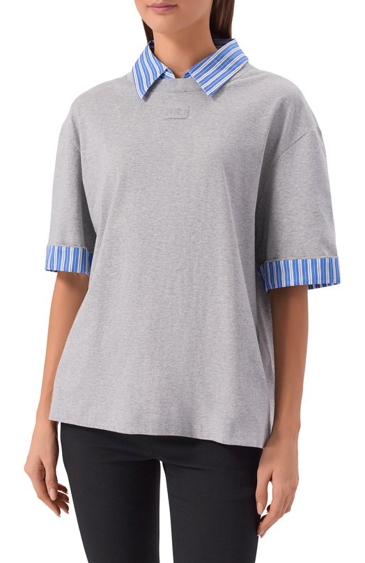 Хлопковая футболка N21 F061/4157 Серый  F061/4157 Фото 3