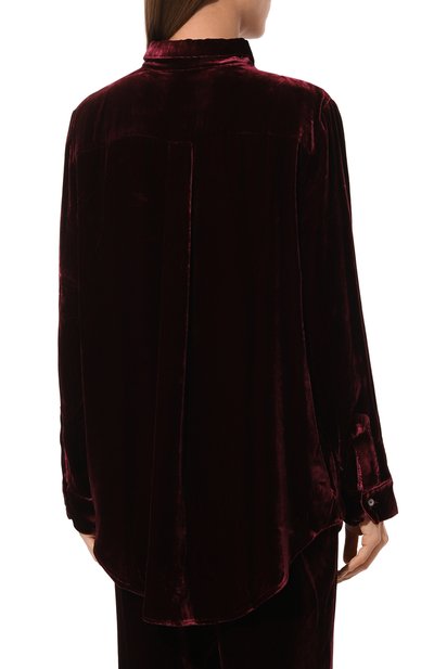 Бархатная рубашка ASCENO бордового цвета по цене 33900 руб., арт. RS24_T001F40, фото 4 Бархатная рубашка ASCENO, арт. RS24_T001F40, фото 4