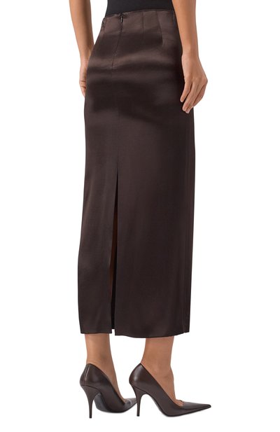 Атласная юбка ARMARIUM коричневого цвета по цене 73350 руб., арт. ARMFWSK16/V012, фото 4 Атласная юбка ARMARIUM, арт. ARMFWSK16/V012, фото 4