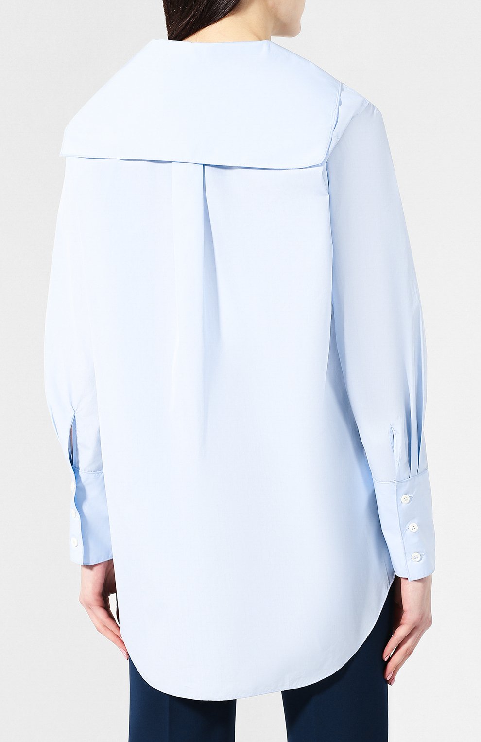 Хлопковая рубашка GIORGIO ARMANI голубого цвета по цене 113500 руб., арт. 9SHCCZ05/TZ192, фото 4 Хлопковая рубашка GIORGIO ARMANI, арт. 9SHCCZ05/TZ192, фото 4