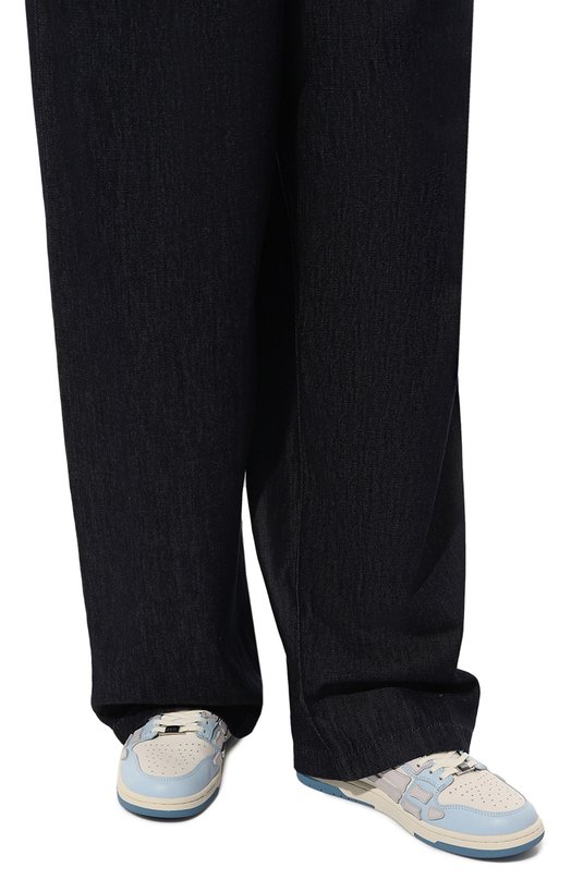 Кожаные кеды Collegiate Skel-Top Amiri AMF0SR1031 Голубой  AMF0SR1031 Фото 3