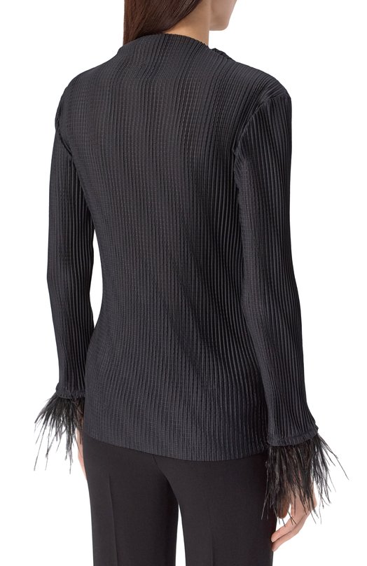 Топ с отделкой перьями BOSS 50548647 Чёрный  50548647 Фото 4