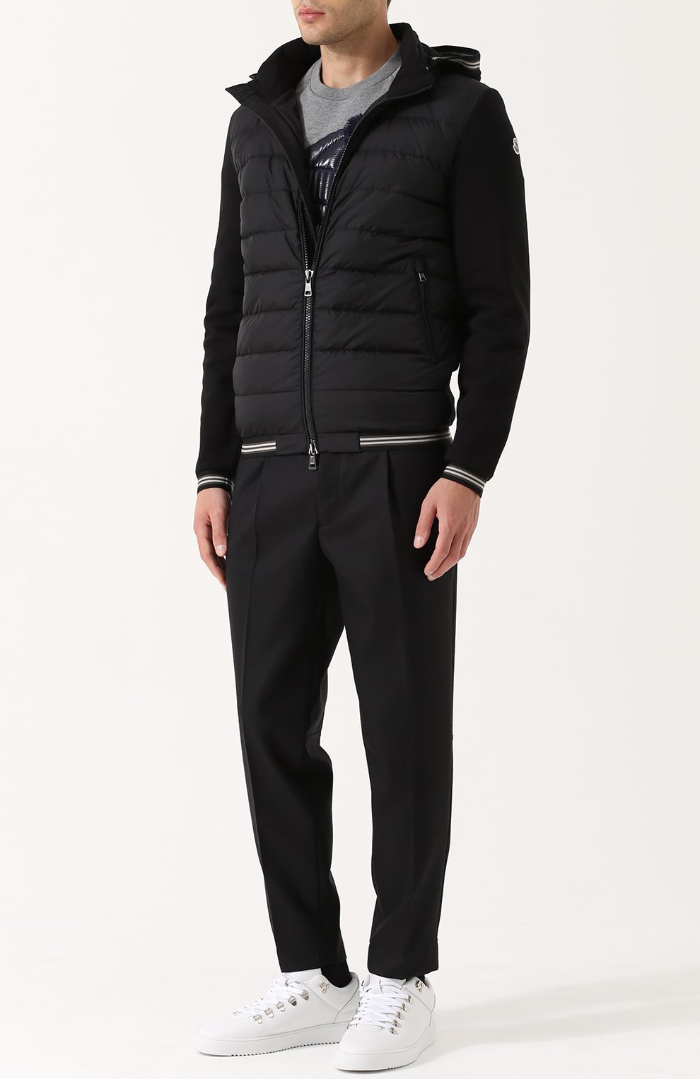 Хлопковая толстовка на молнии с пуховой вставкой MONCLER, арт. C2-091-84021-00-80967, фото 2